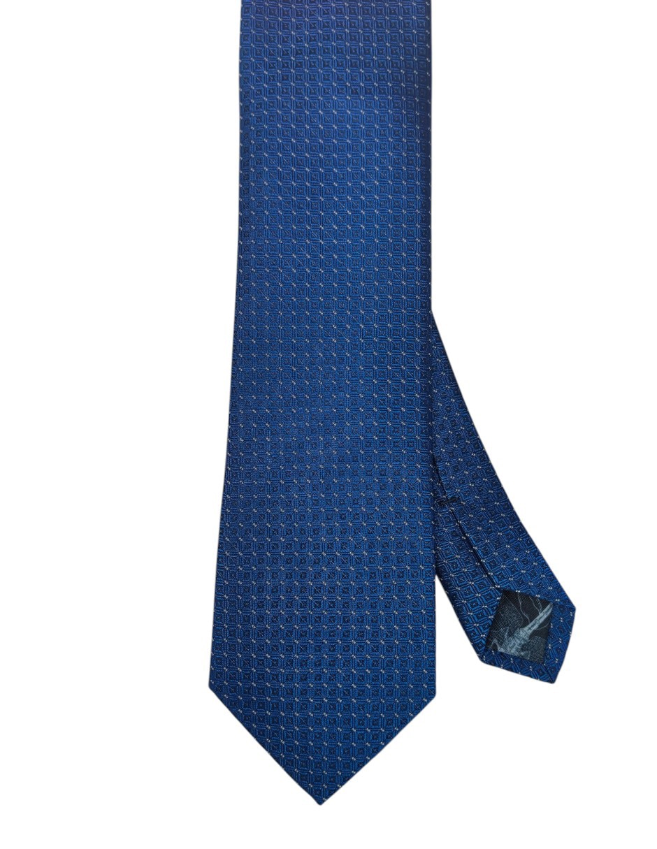 Corbata regular de seda estampado geométrico para hombre