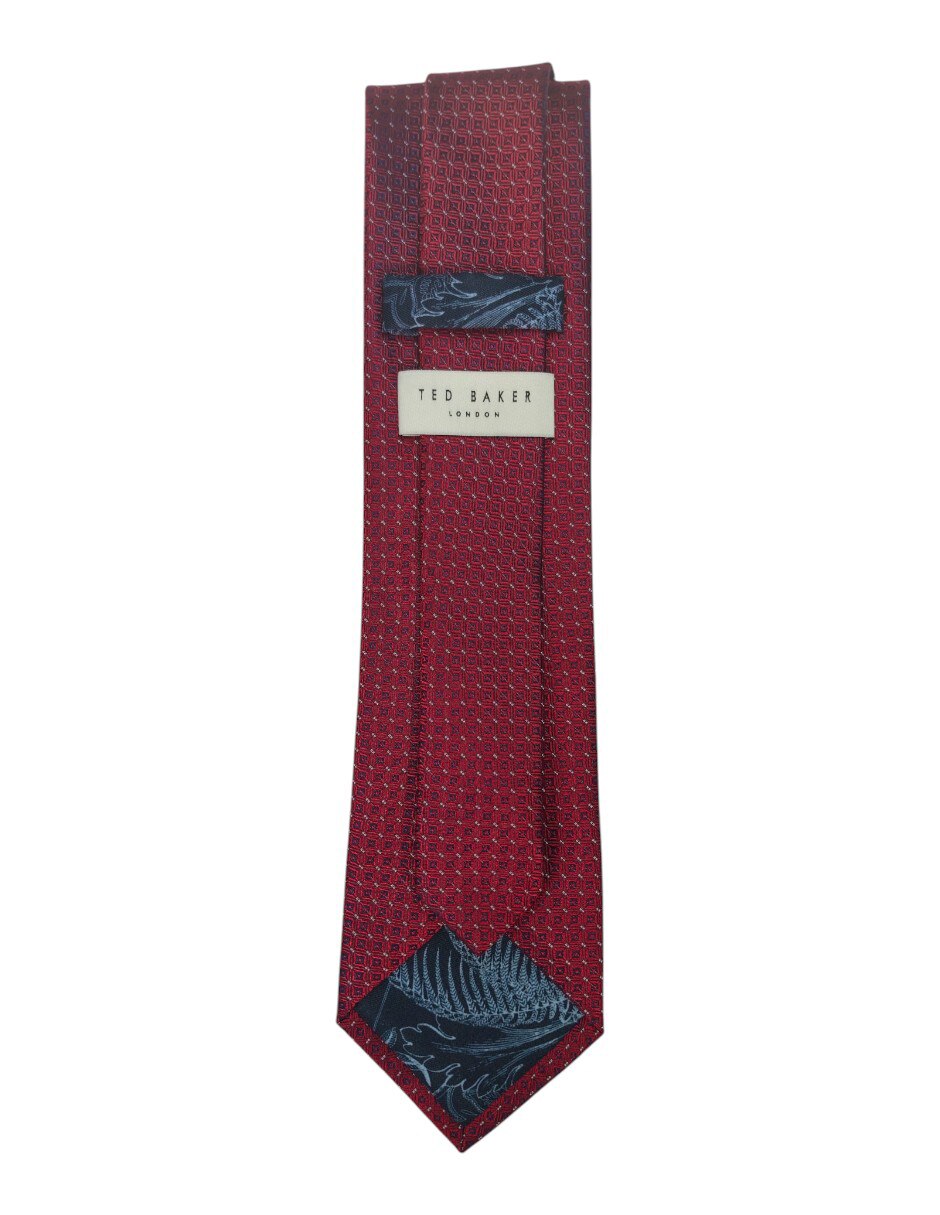 Corbata regular de seda estampado geométrico para hombre 3