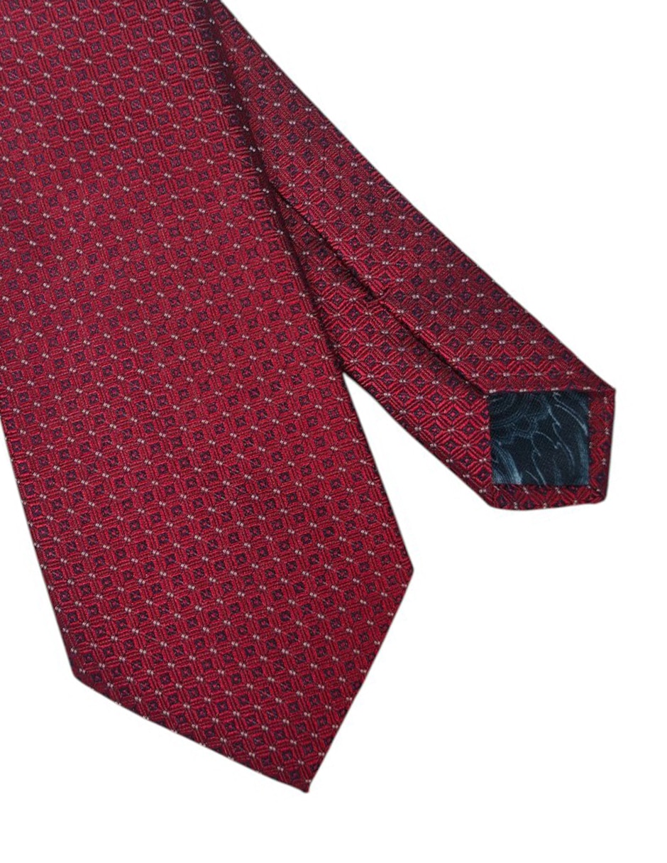 Corbata regular de seda estampado geométrico para hombre 2