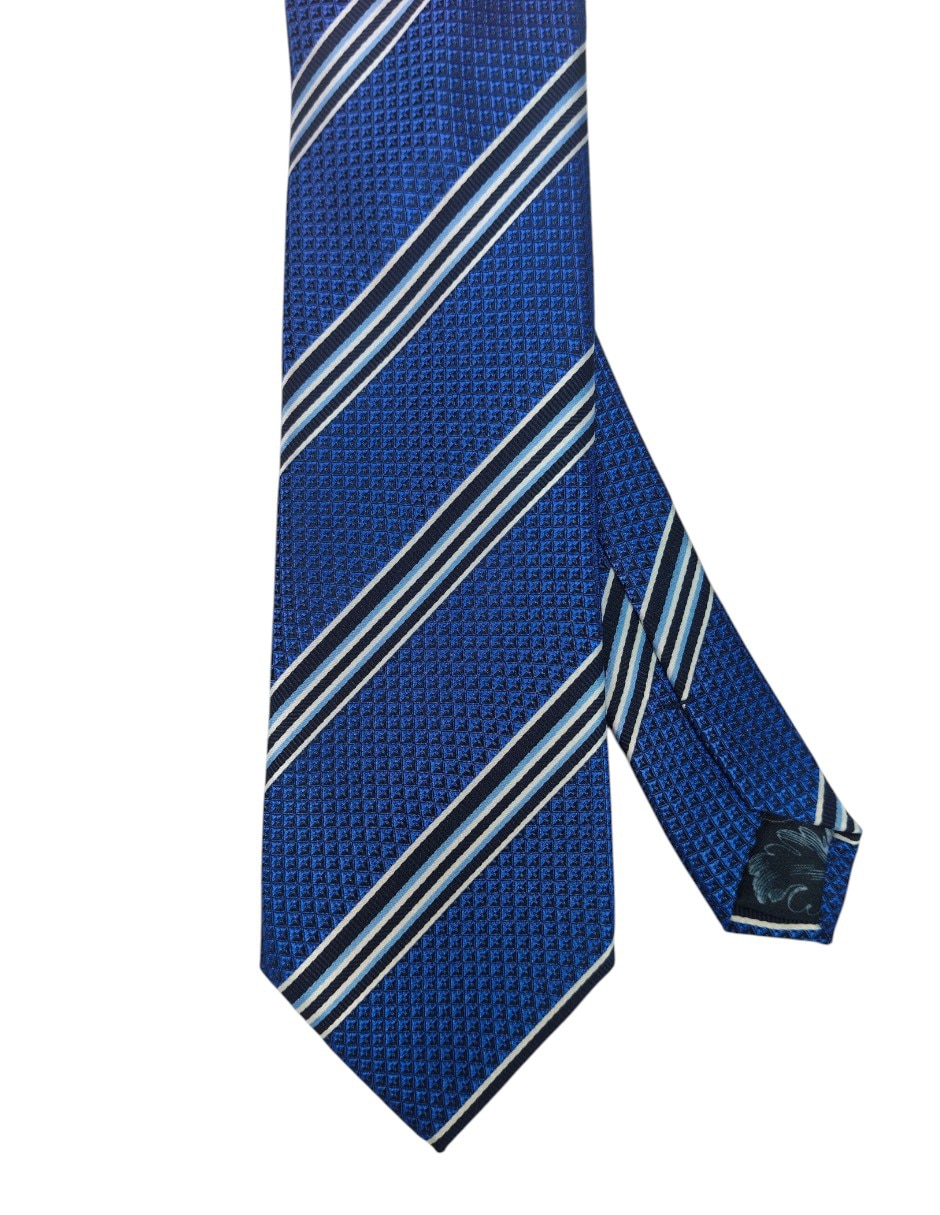 Corbata regular de seda estampado a rayas para hombre