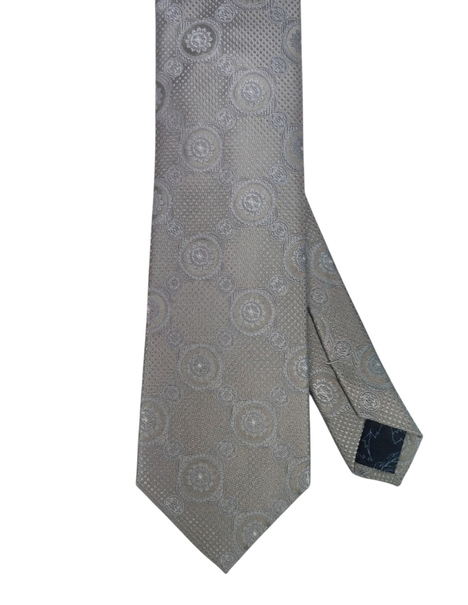Corbata regular de seda estampado floral para hombre 1