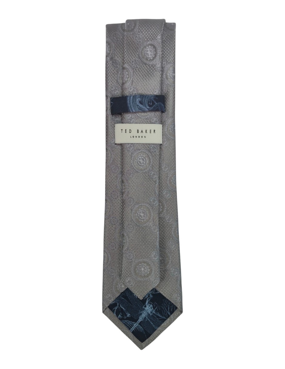Corbata regular de seda estampado floral para hombre 3