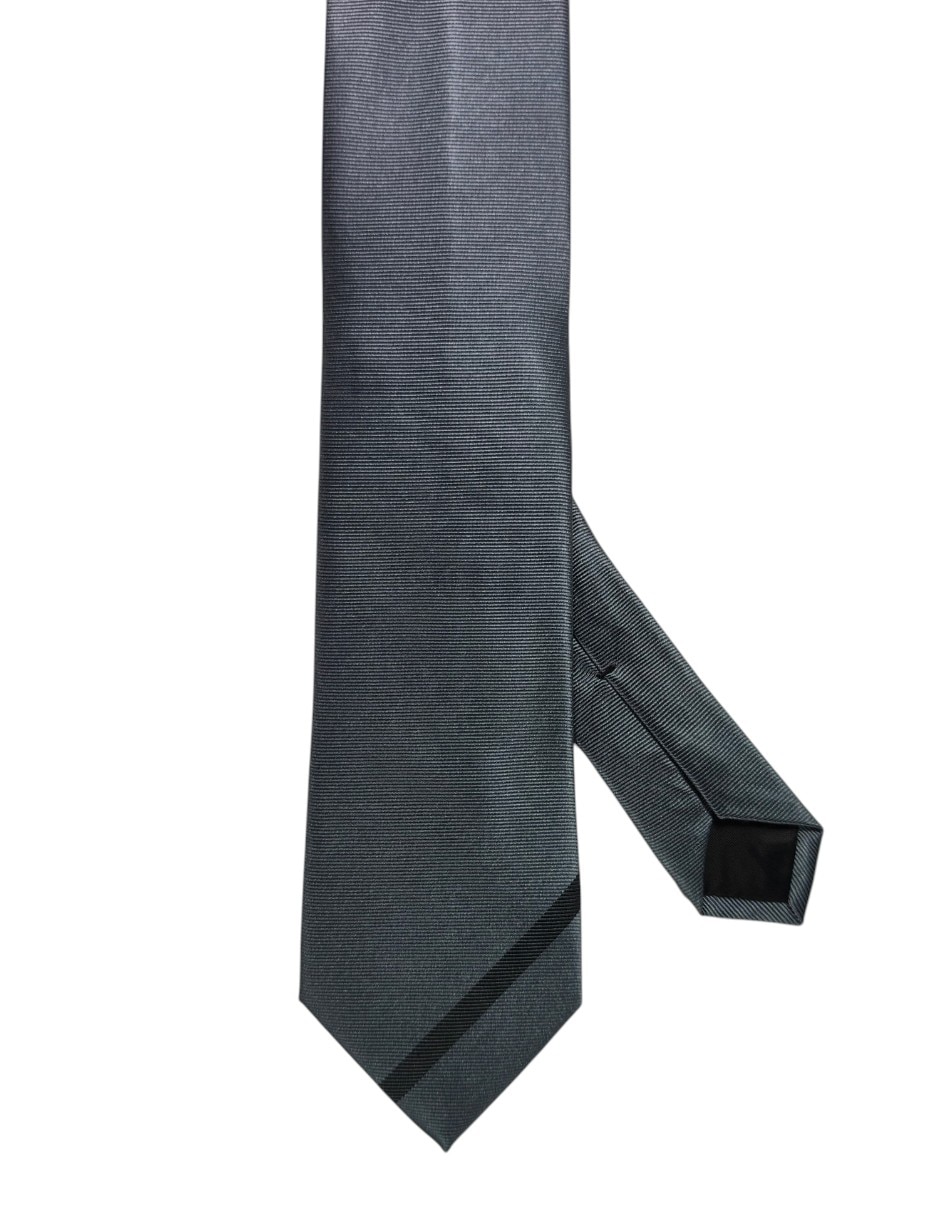 Corbata regular de seda estampado a rayas para hombre 1
