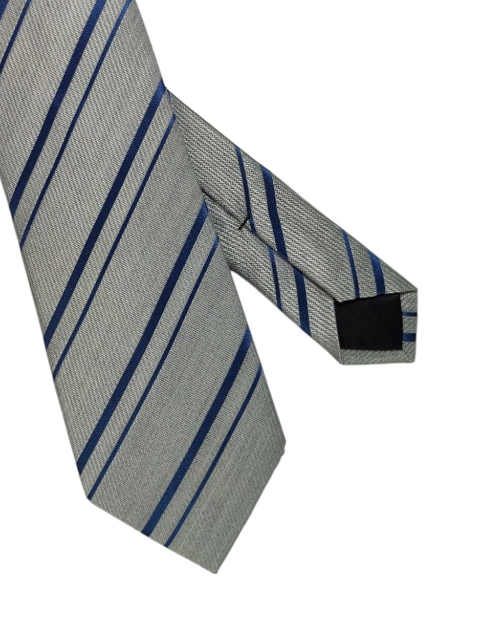 Corbata regular de seda estampado a rayas para hombre 3