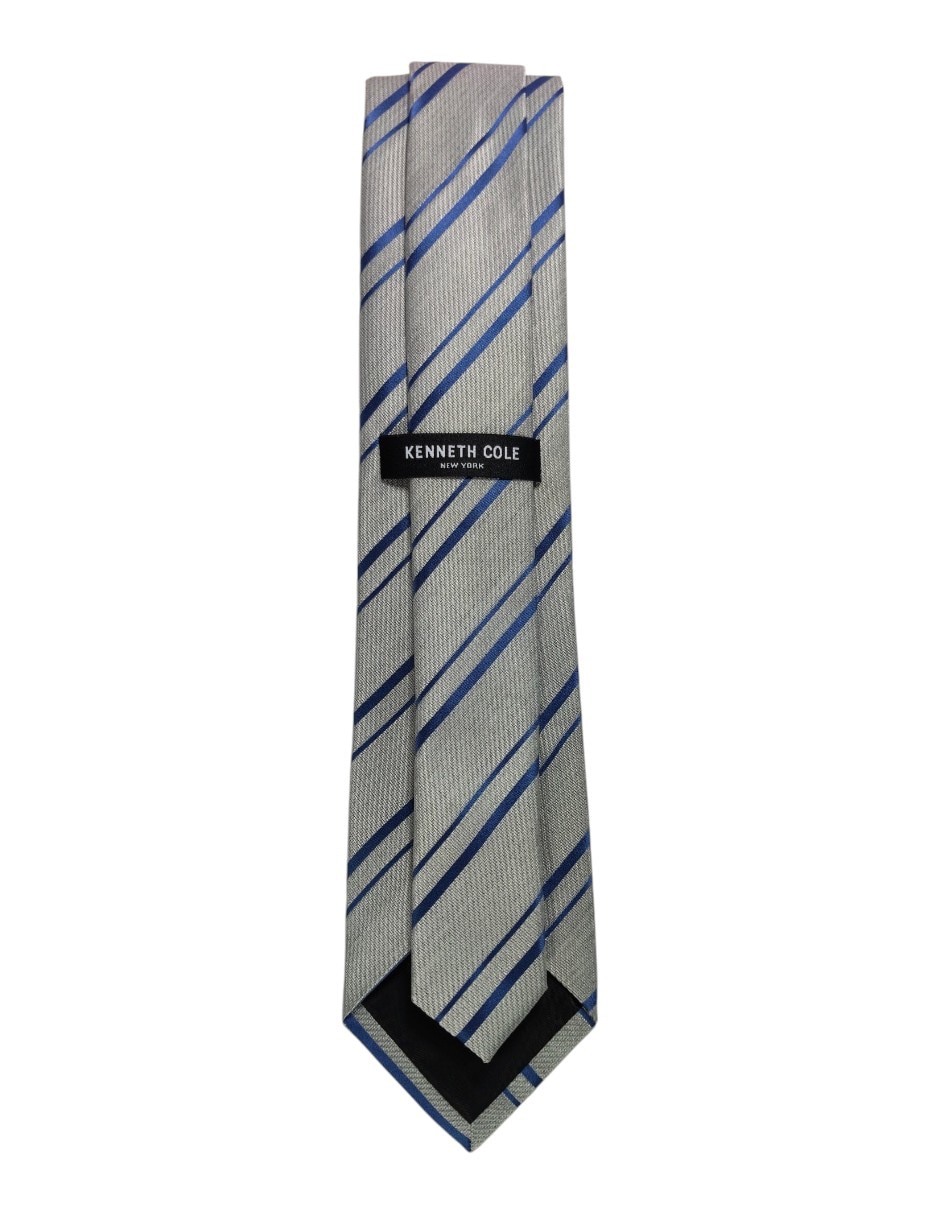 Corbata regular de seda estampado a rayas para hombre 2
