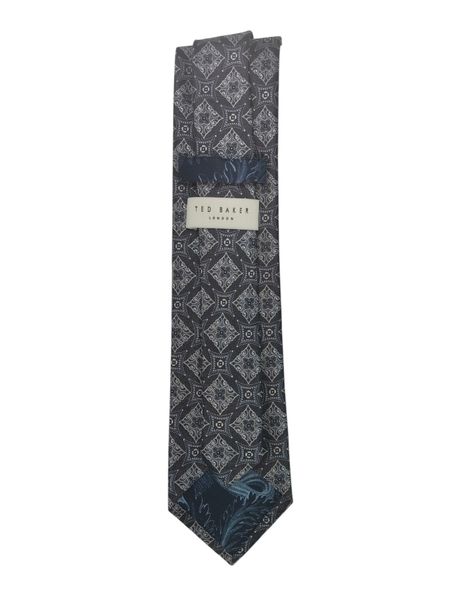 Corbata regular de seda estampado floral para hombre 3