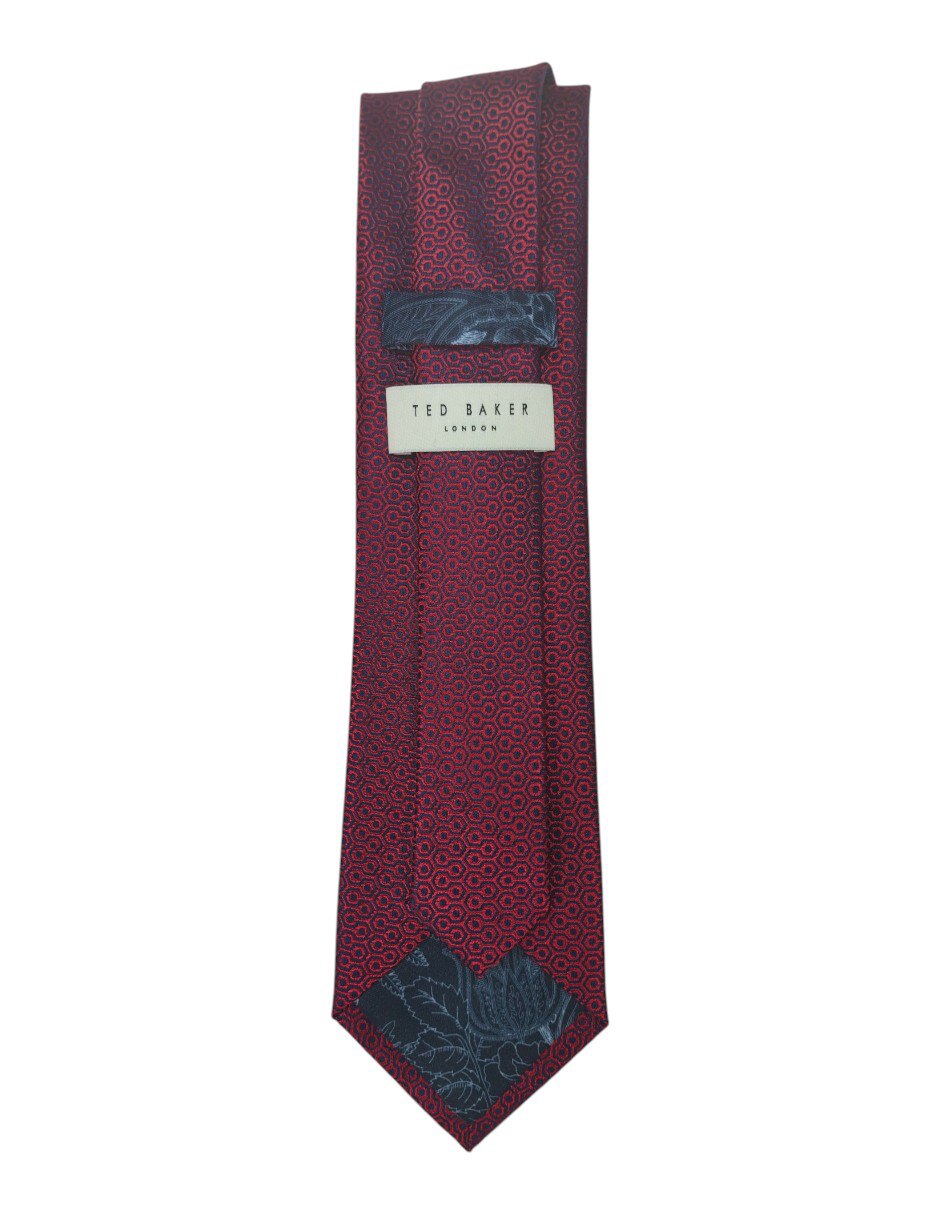 Corbata regular de seda estampado geométrico para hombre 3