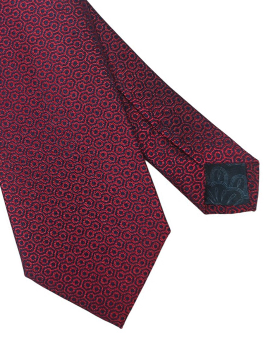 Corbata regular de seda estampado geométrico para hombre 2