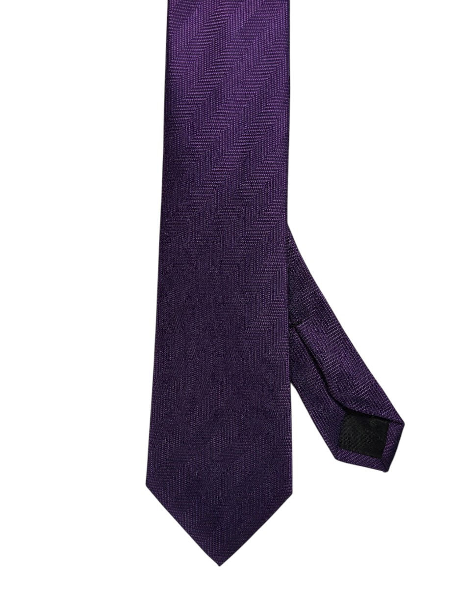 Corbata regular de seda estampado gráfico para hombre 1