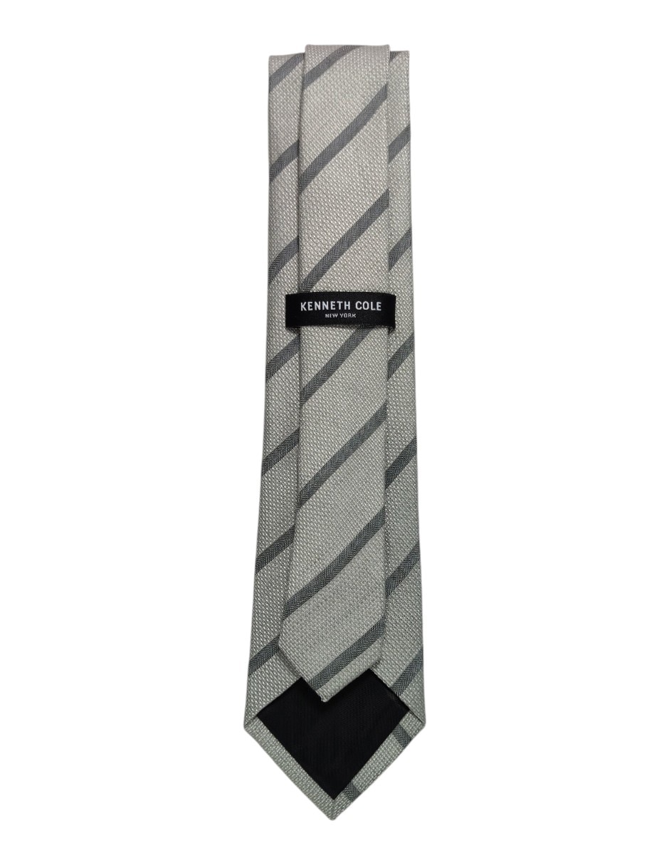 Corbata regular de seda estampado a rayas para hombre 2