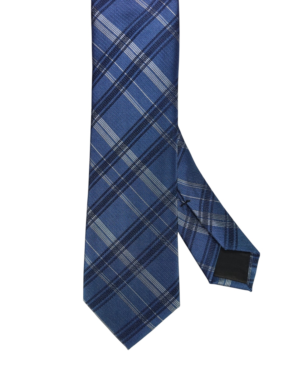 Corbata regular de seda estampado a cuadros para hombre