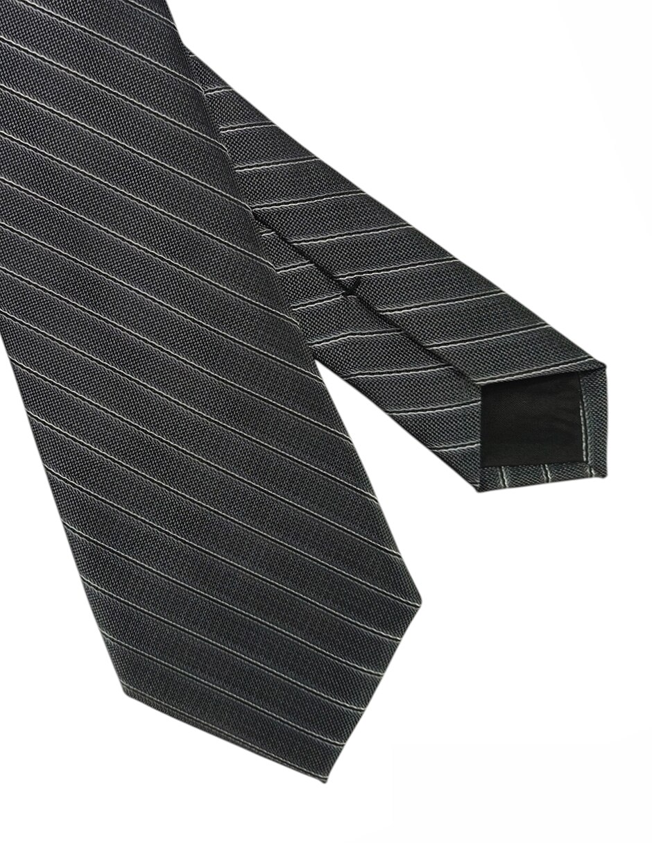 Corbata regular de seda estampado a rayas para hombre 2
