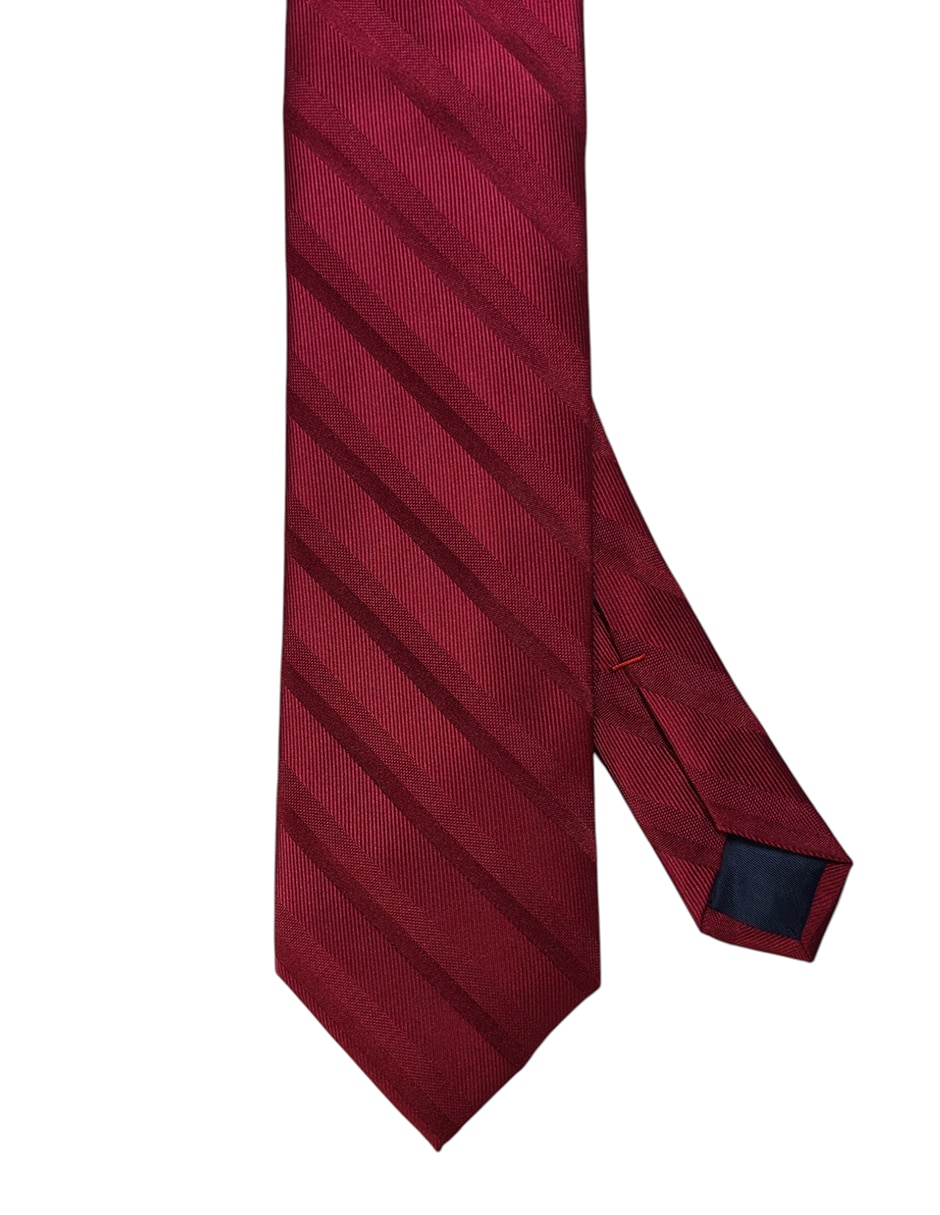 Corbata regular de seda estampado a rayas para hombre 1