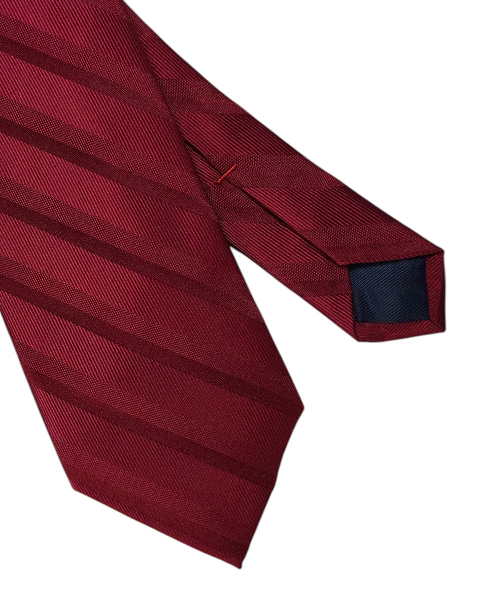 Corbata regular de seda estampado a rayas para hombre 2