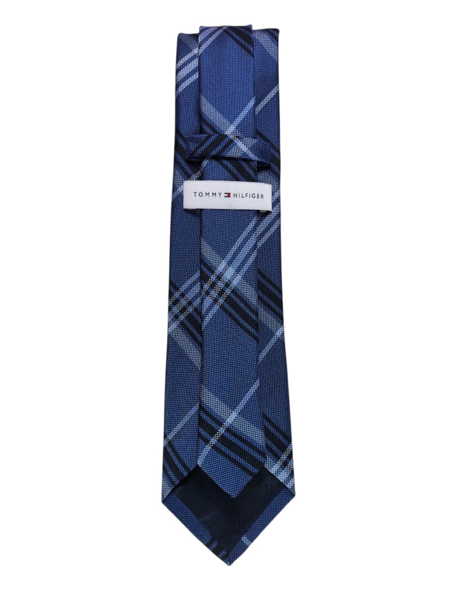Corbata regular de seda estampado a cuadros para hombre 3