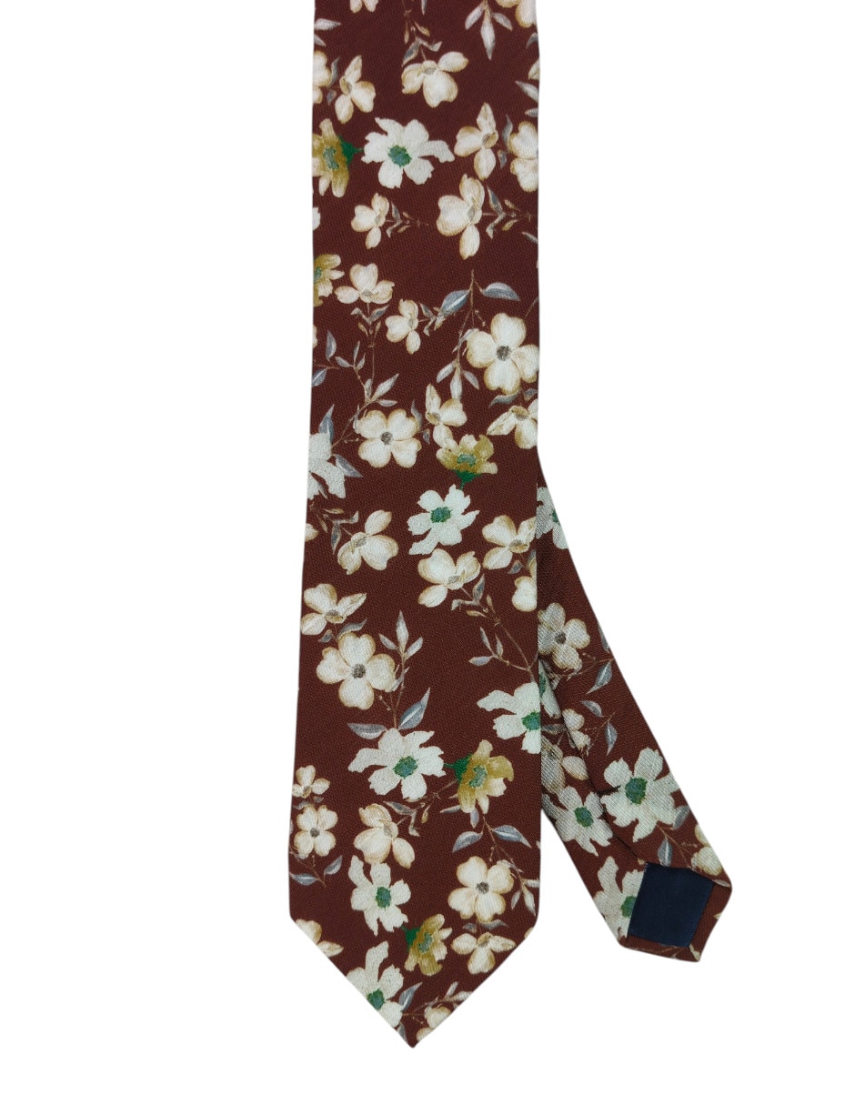Corbata regular estampado floral para hombre