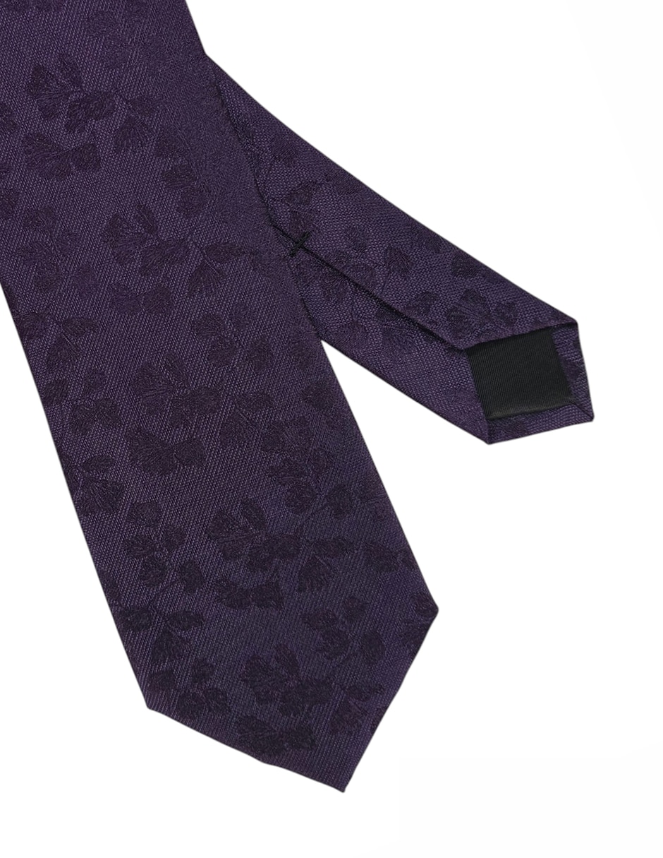 Corbata FW26 regular de seda estampado floral para hombre 3