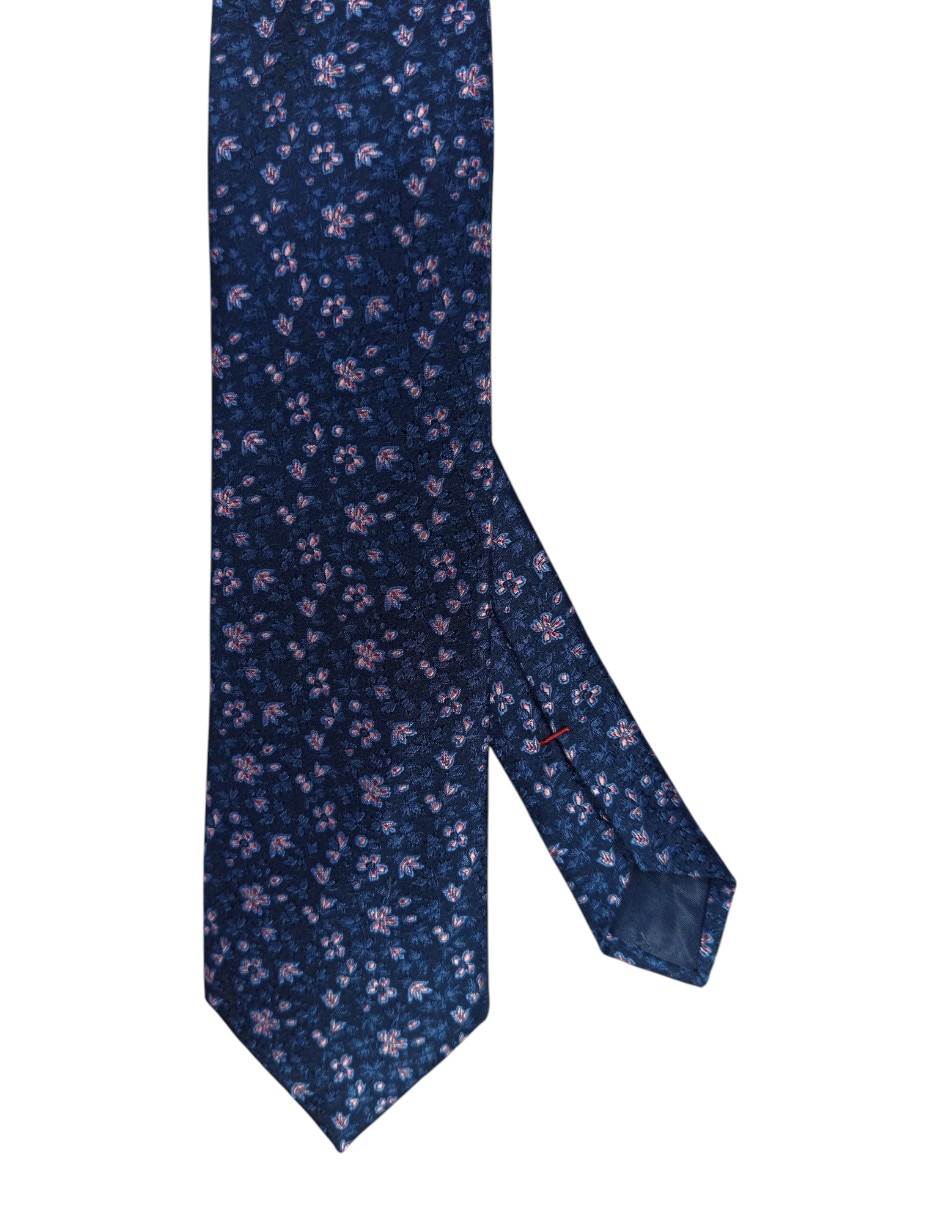 Corbata regular de seda estampado floral para hombre