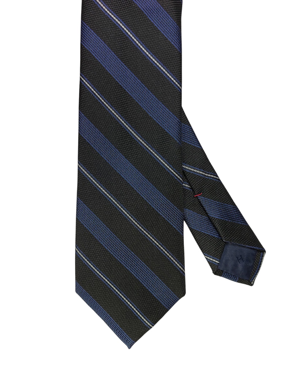 Corbata regular de seda estampado a rayas para hombre