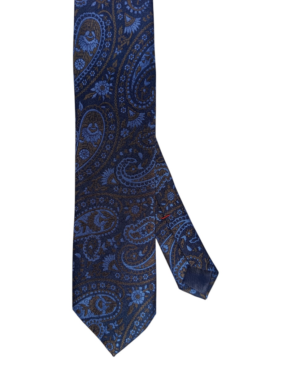 Corbata regular de seda estampado paisley para hombre