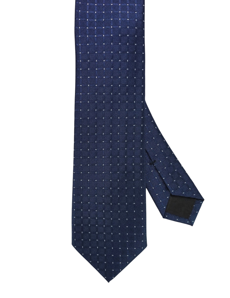 Corbata regular de seda estampado a cuadros para hombre