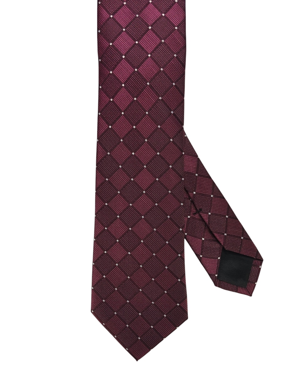 Corbata regular de seda estampado a cuadros para hombre 1