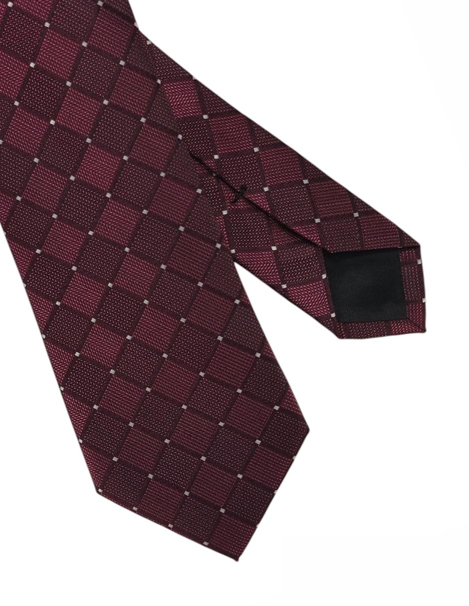Corbata regular de seda estampado a cuadros para hombre 2