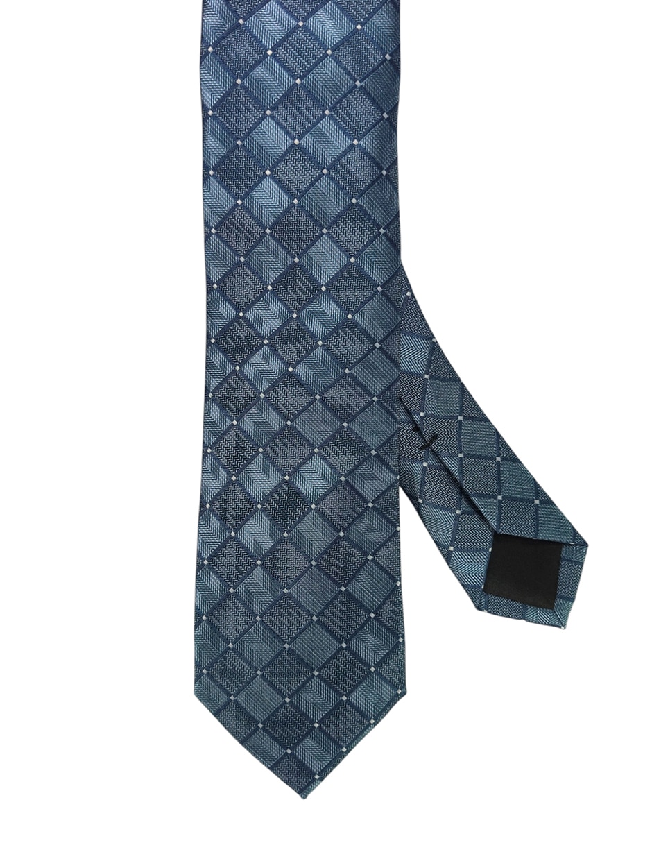 Corbata regular de seda estampado a cuadros para hombre