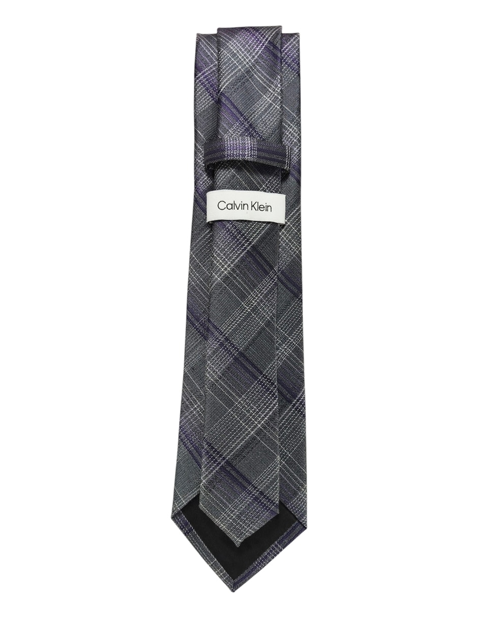 Corbata regular de seda estampado a cuadros para hombre 2