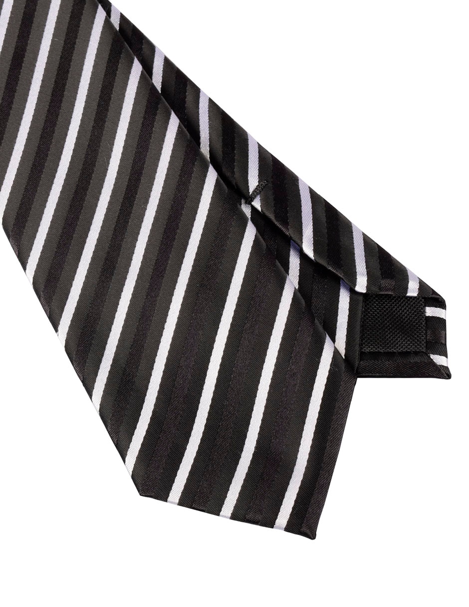 Corbata regular de seda estampado a rayas para hombre 2