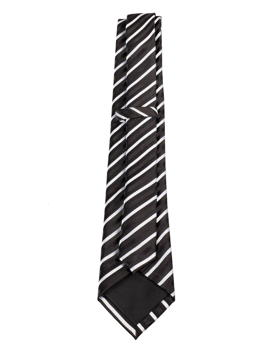 Corbata regular de seda estampado a rayas para hombre 3