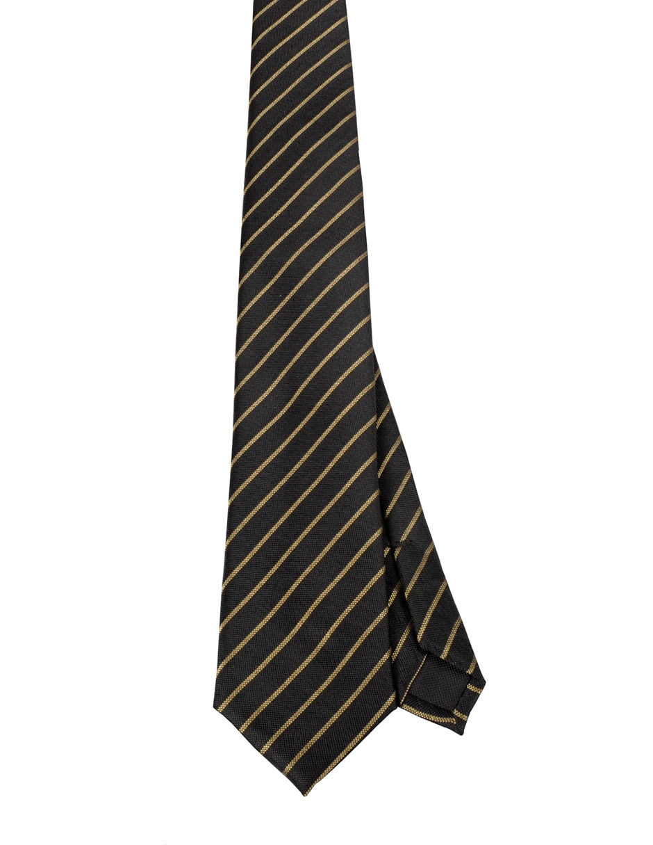 Corbata regular de seda estampado a rayas para hombre