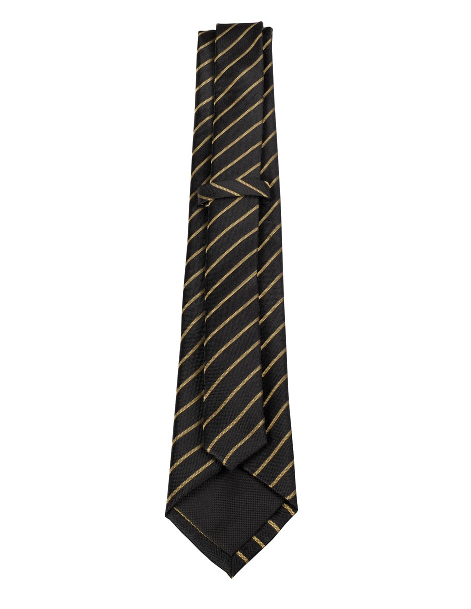 Corbata regular de seda estampado a rayas para hombre 2