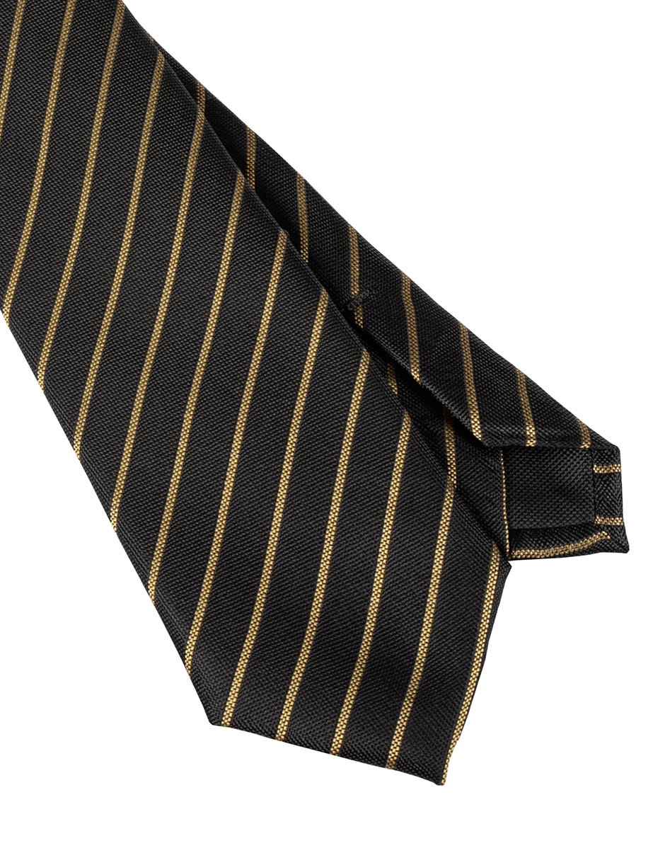 Corbata regular de seda estampado a rayas para hombre 3