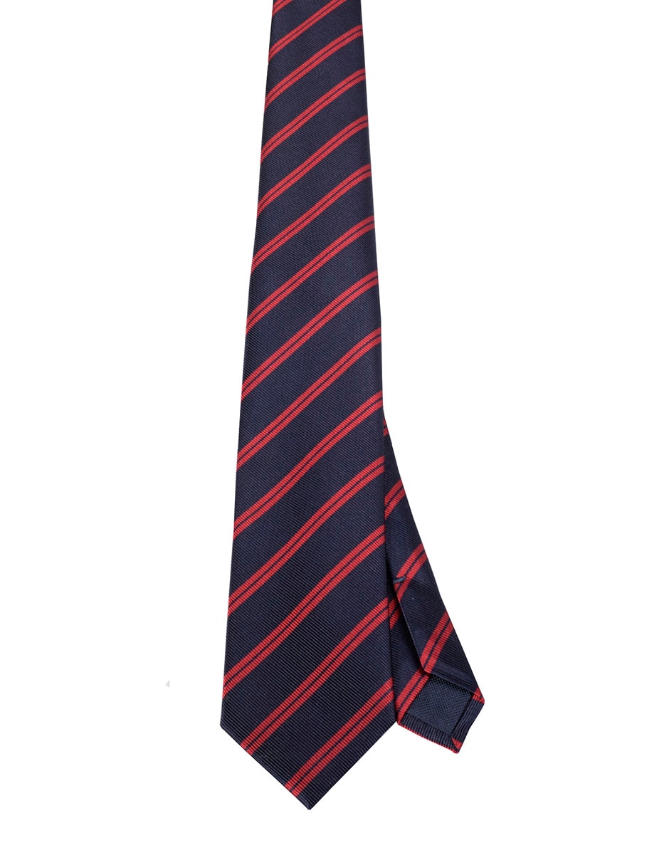 Corbata regular de seda estampado a rayas para hombre