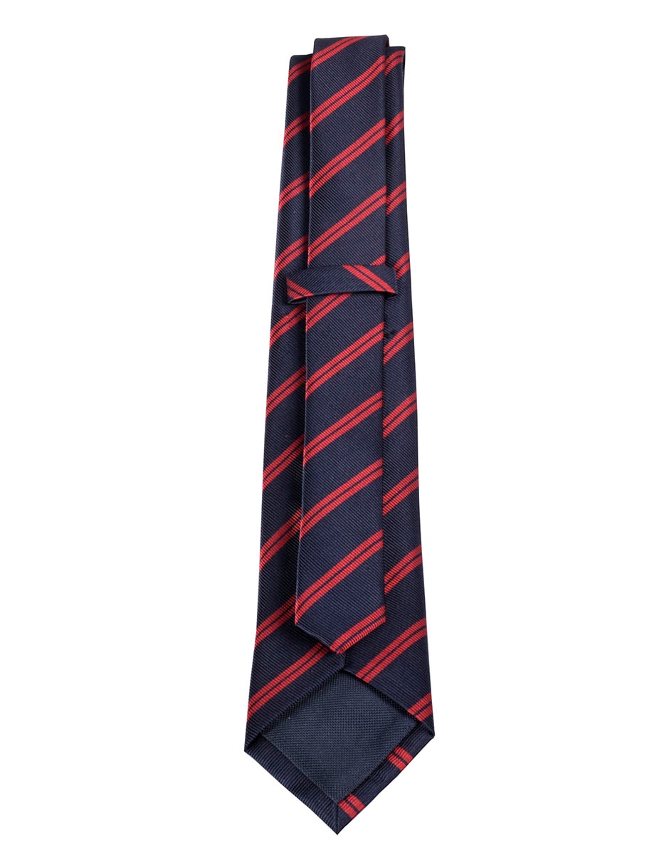 Corbata regular de seda estampado a rayas para hombre 2