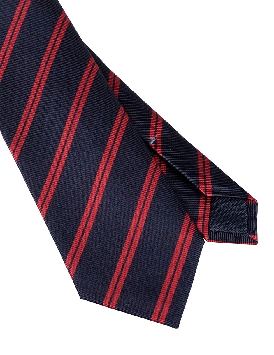 Corbata regular de seda estampado a rayas para hombre 3