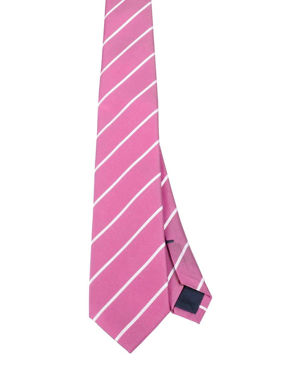 Corbata regular de seda estampado a rayas para hombre
