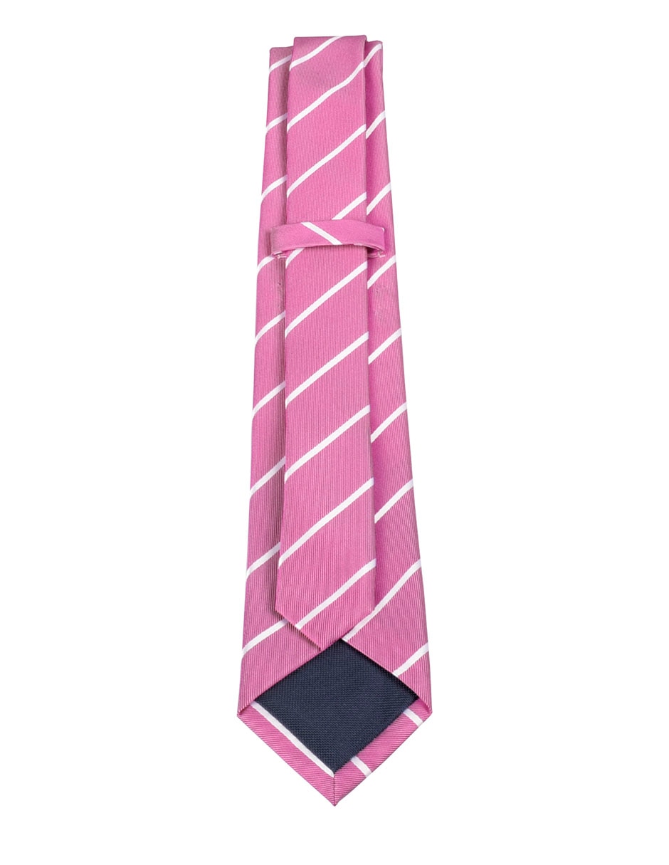 Corbata regular de seda estampado a rayas para hombre 2
