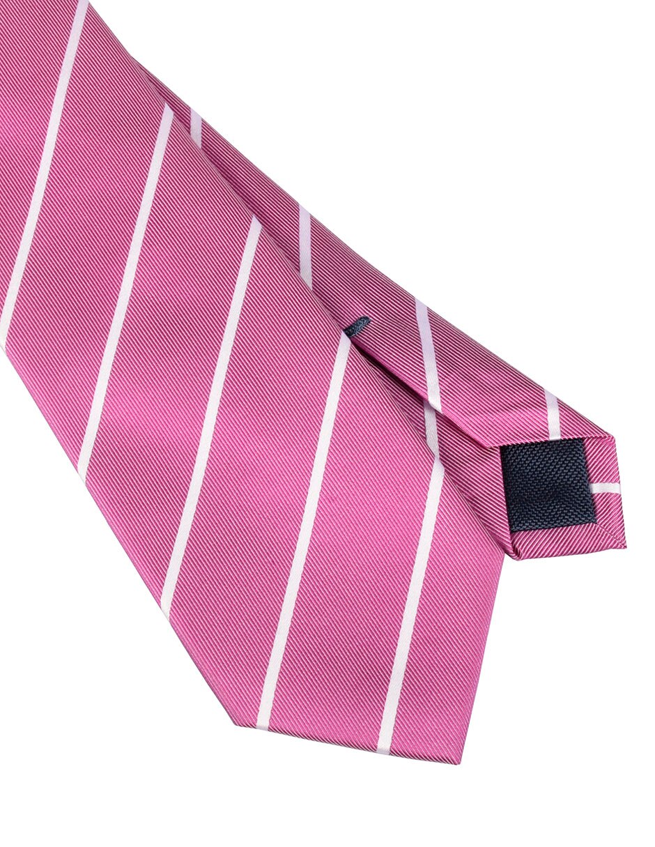 Corbata regular de seda estampado a rayas para hombre 3