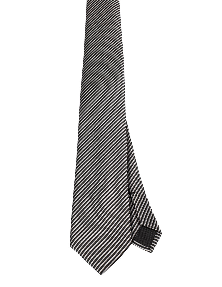 Corbata regular de seda estampado a rayas para hombre