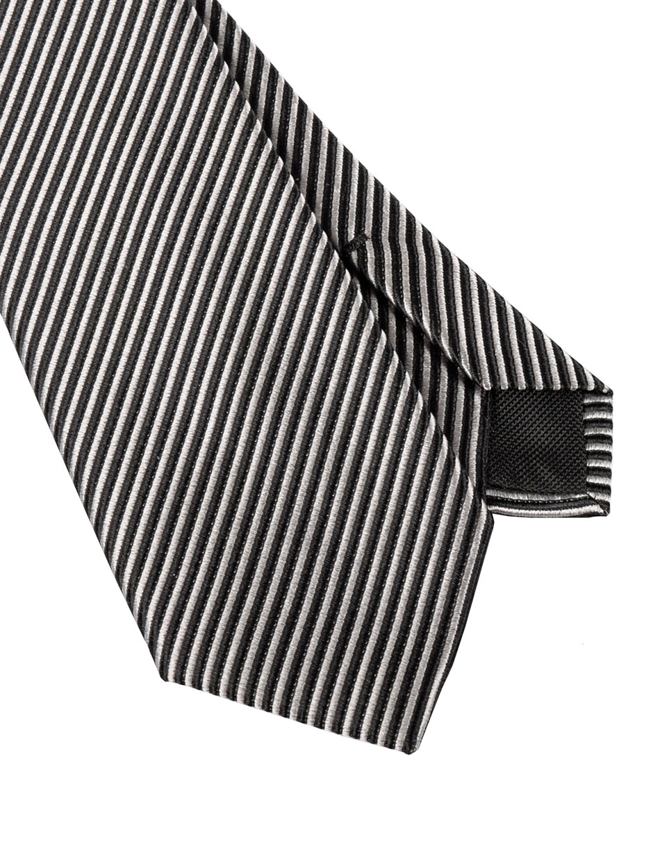 Corbata regular de seda estampado a rayas para hombre 2