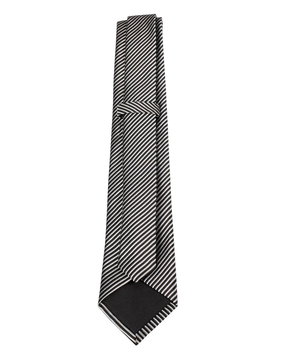 Corbata regular de seda estampado a rayas para hombre 3