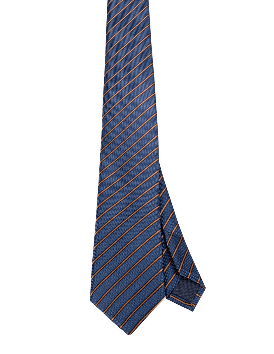 Corbata regular de seda estampado a rayas para hombre