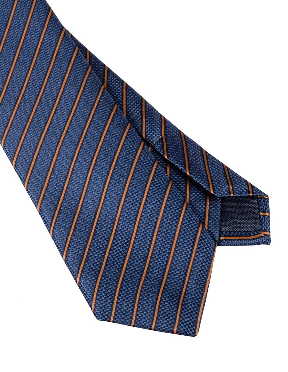 Corbata regular de seda estampado a rayas para hombre 2