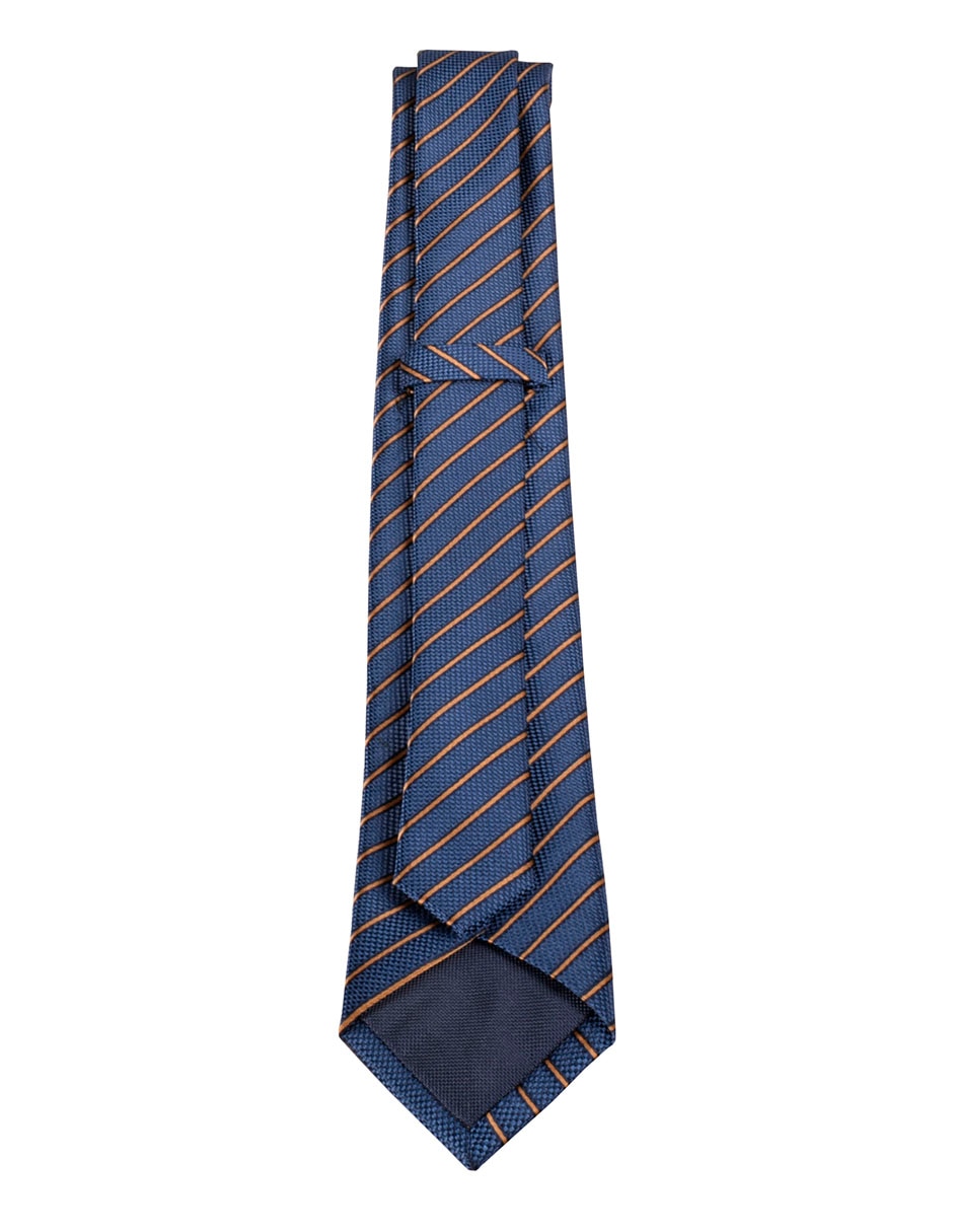Corbata regular de seda estampado a rayas para hombre 3