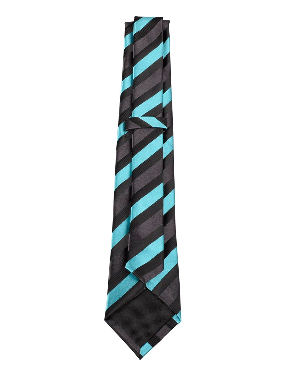 Corbata regular de seda estampado a rayas para hombre 2