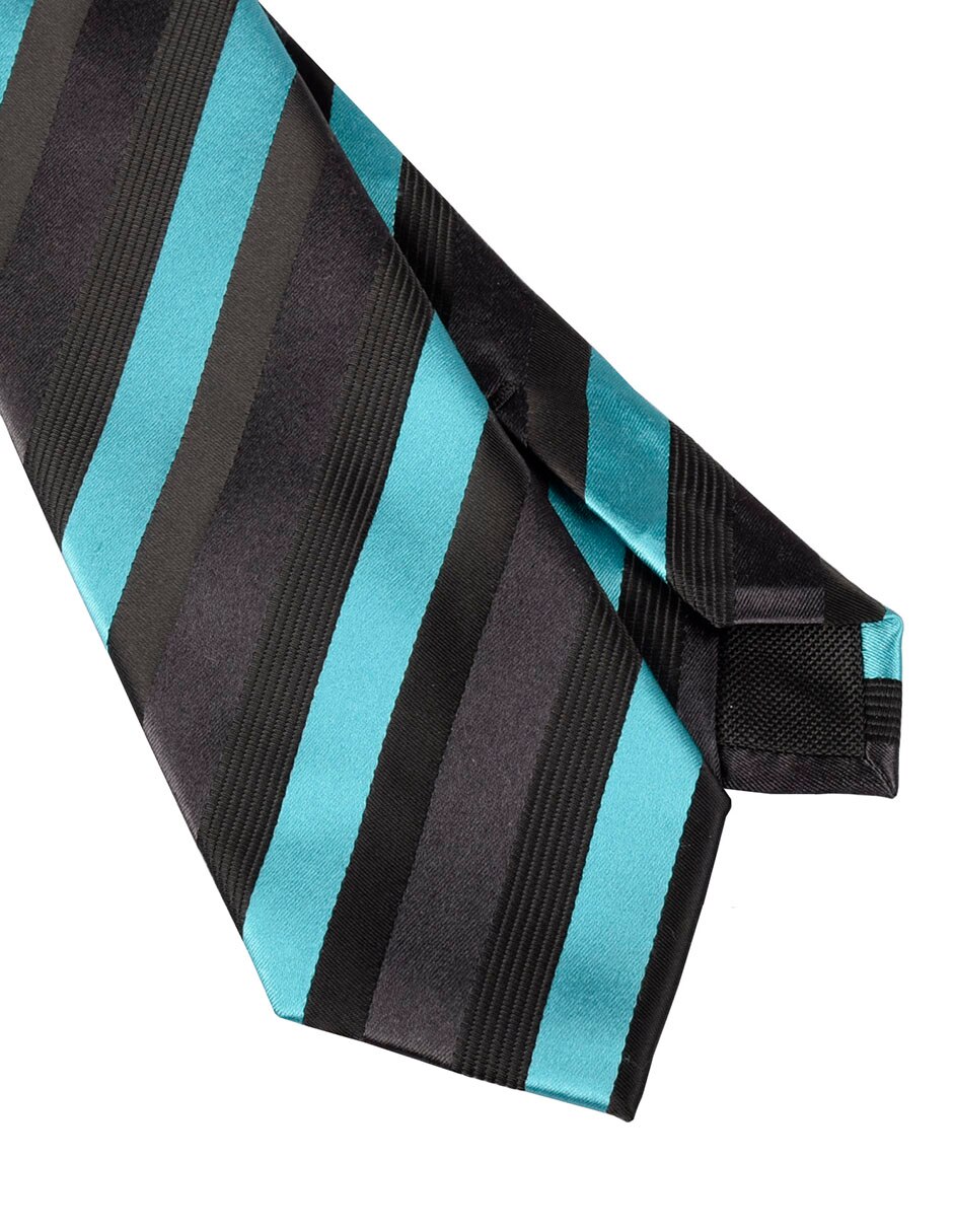Corbata regular de seda estampado a rayas para hombre 3