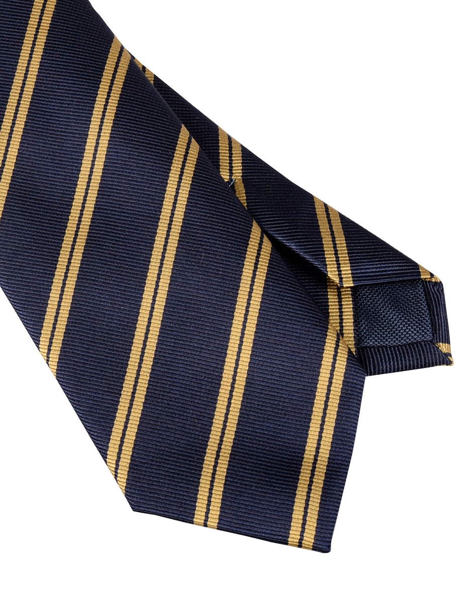 Corbata regular de seda estampado a rayas para hombre 2