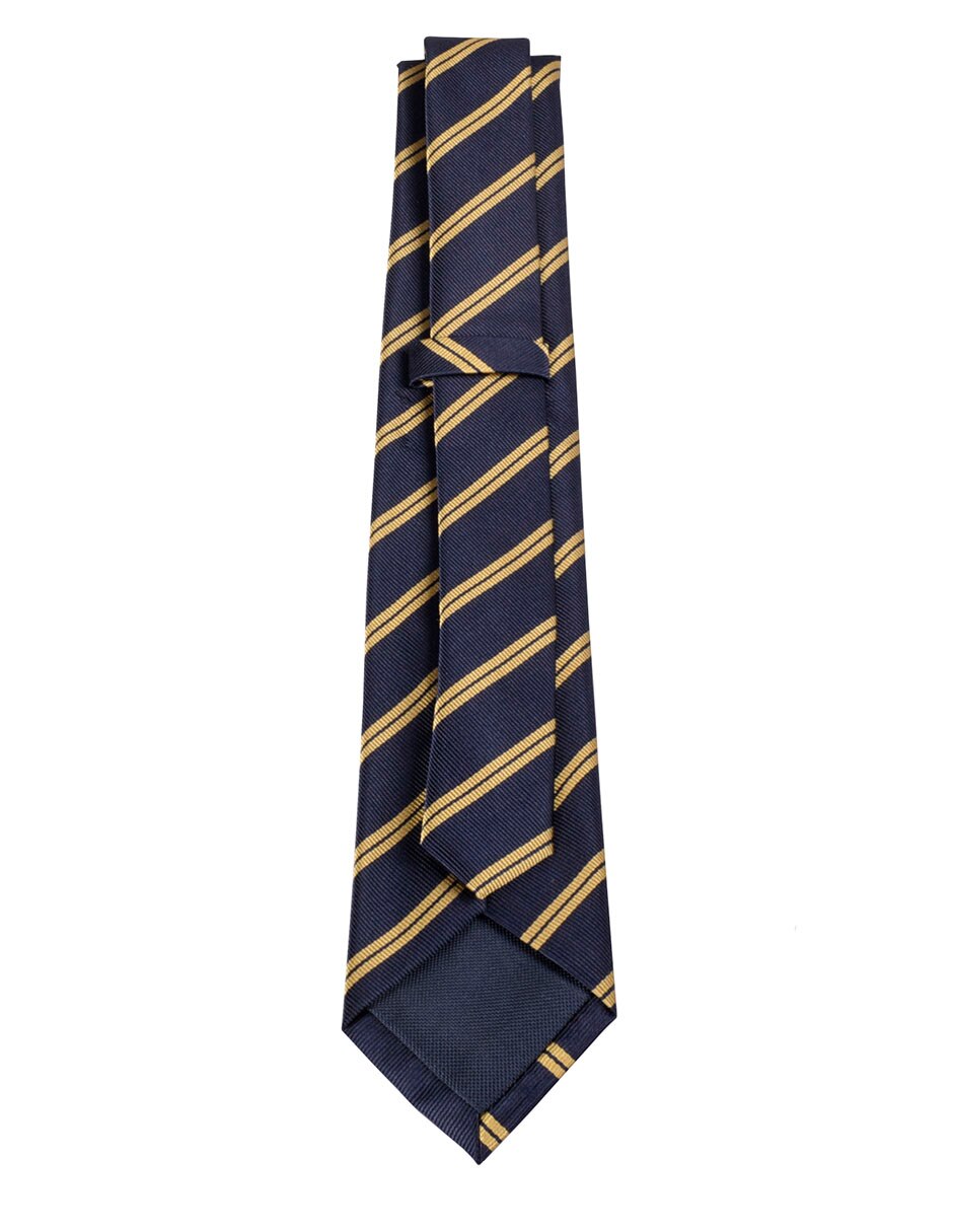 Corbata regular de seda estampado a rayas para hombre 3